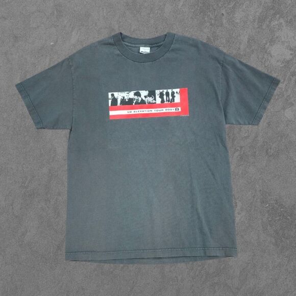 U2 Elevation Tour 2001 Vintage Shirt Mens Large Grey Band Concert Tee Murina Tag - Picture 1 of 7